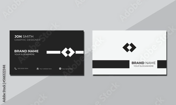 Obraz Minimal unique business card design, Double-sided professional business card design template.