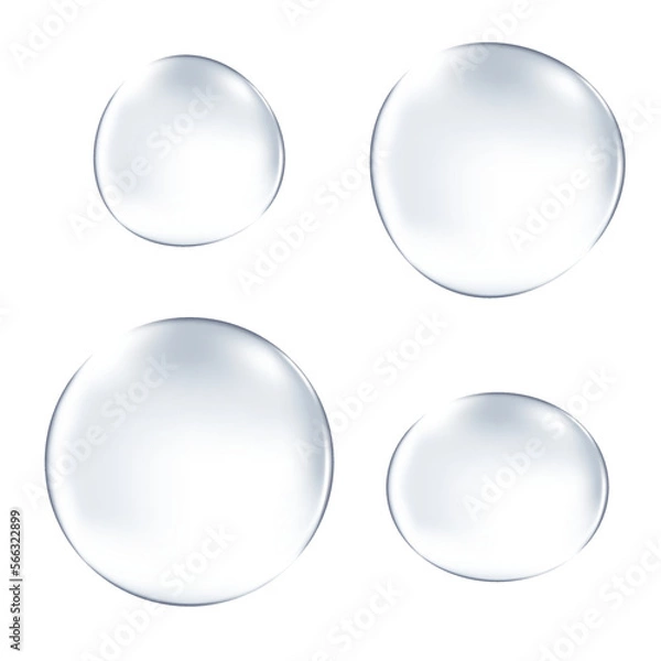Obraz 透明な球体のベクターイラストセット（グラデーションメッシュ使用）