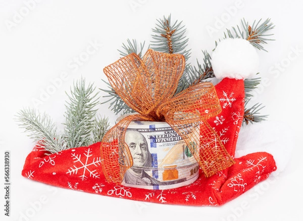 Obraz Santa hat and money