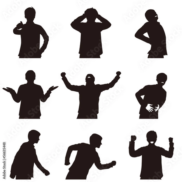 Fototapeta 男性　私服　シルエット　02