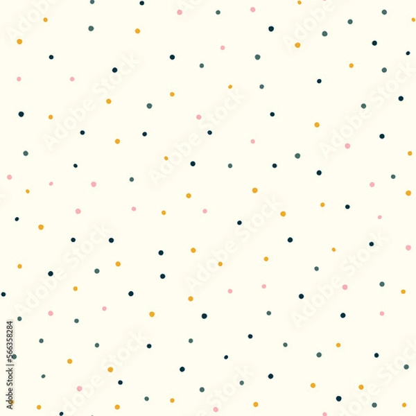 Fototapeta Seamless abstract pattern with small dots in random pastel colors