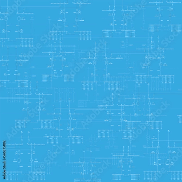 Obraz Electric wiring diagram for power transformers