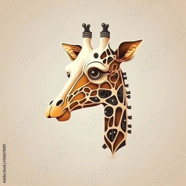 Obraz Tech Giraffe Portrait