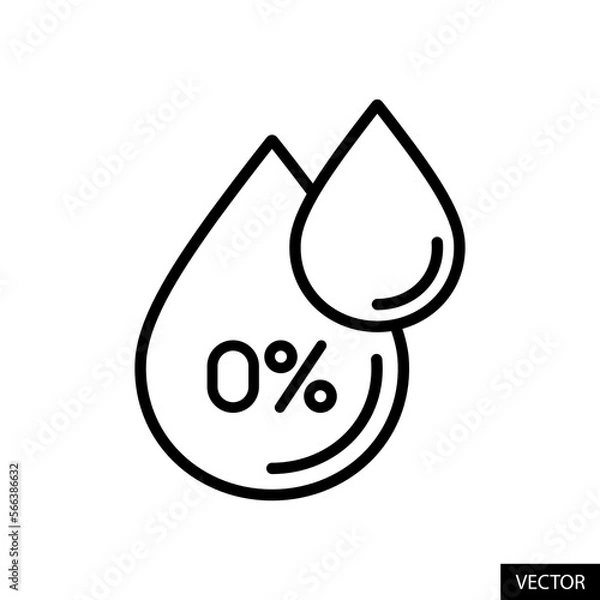 Obraz Zero percent trans fat vector icon in line style design for website, app, UI, isolated on white background. Editable stroke. Vector illustration.