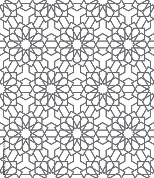 Obraz Seamless geometric pattern. Vector decorative ornamental pattern. Abstract background. Morocco Seamless pattern. Traditional Islamic Design. Mosque decoration element. 