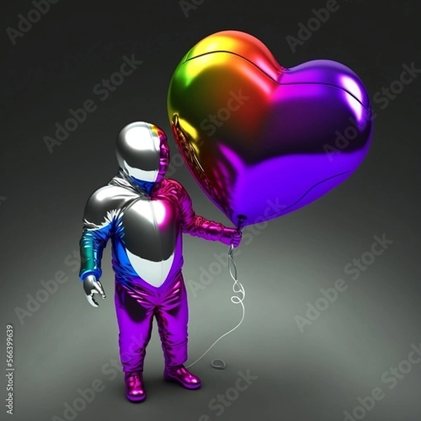 Obraz heart balloon man