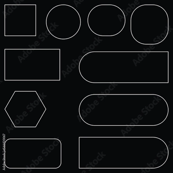 Obraz Geometric Shapes on black background