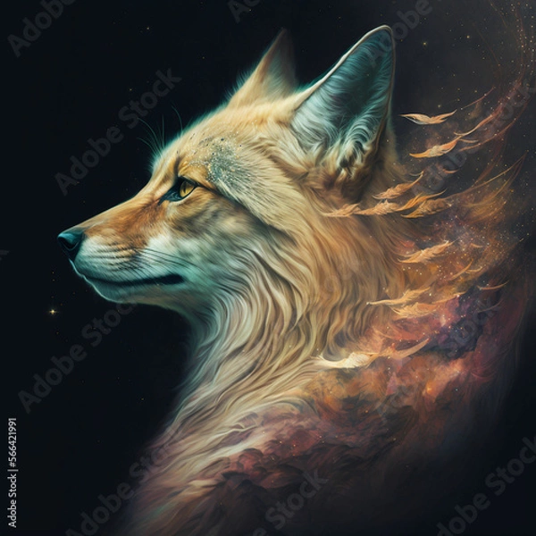 Obraz Watercolor Fox, AI Generated, Generated, AI