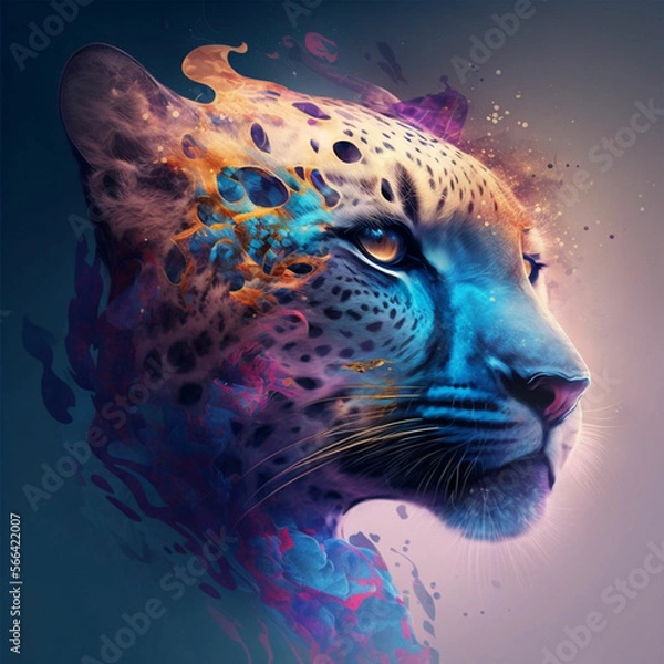 Obraz Surreal Leopard, Generative AI, AI, Generative