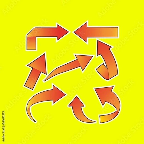 Obraz Premium vector l set gradient arrows icons cute design.