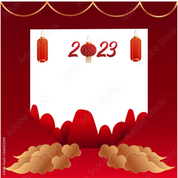 Obraz premium vector l chinese template empty space imlek new year