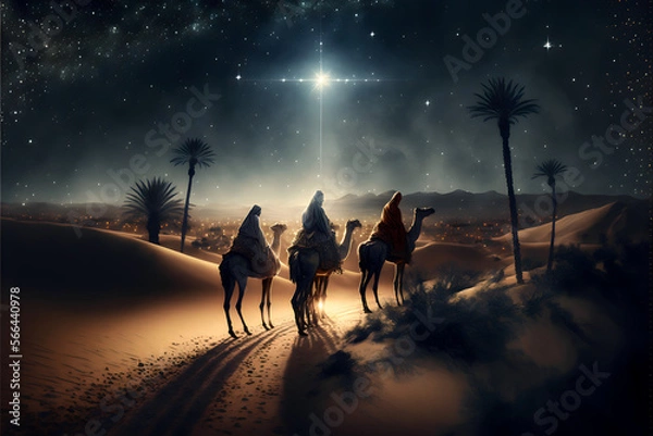 Obraz 3 wise men follow star