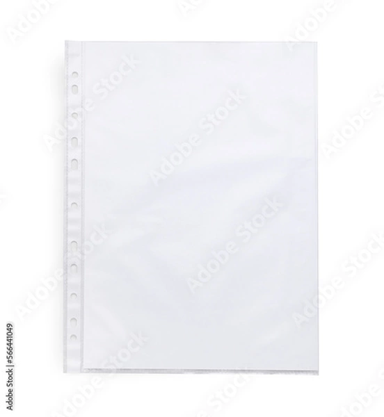 Fototapeta Punched pocket with paper sheet isolated on white, top view