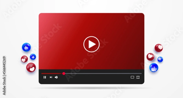 Obraz thank you for watching design for promotion youtube video.  video player template design.