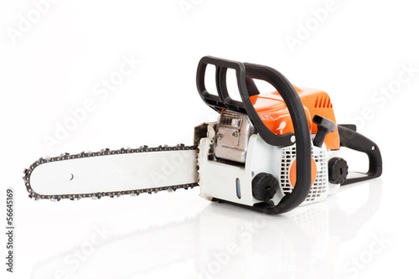 Fototapeta chainsaw isolated on white background