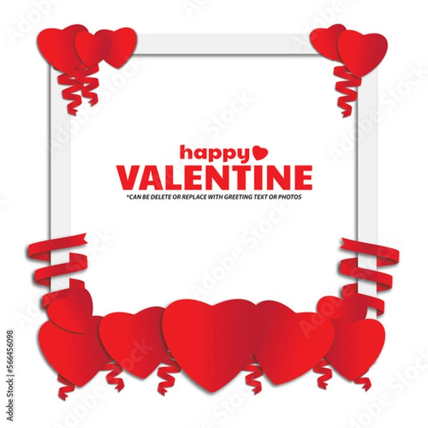 Fototapeta happy valentine frames frames for greeting cards or as photo frames of loved ones