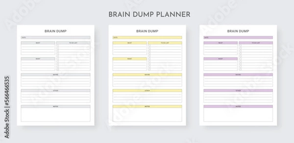 Obraz Brain Dump Planner, Thought Organizer, Brainstorming Notebook