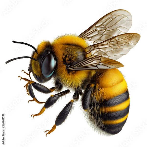 Fototapeta bee on a transparent background, abelha