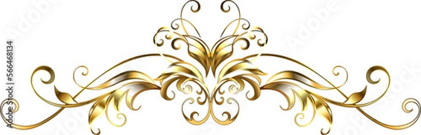 Obraz Symmetrical Gold Frame Scroll