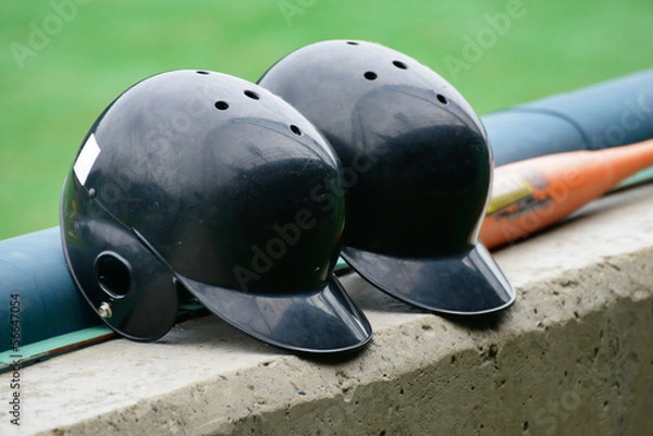 Obraz black color Baseball helmets