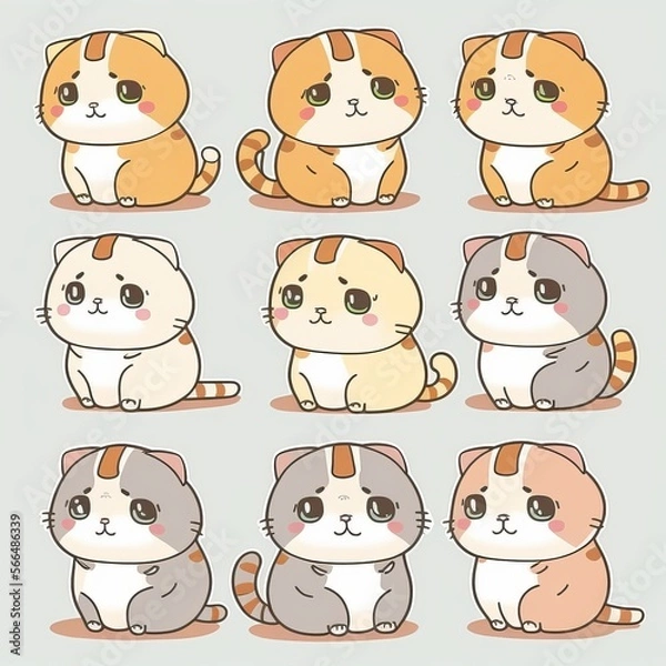 Obraz Scottish Fold Cat Collection Of Emotions