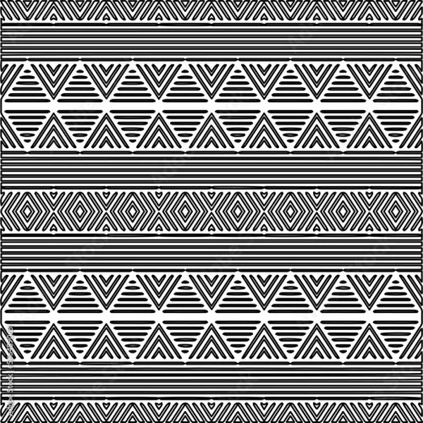 Obraz Stylish texture with figures from lines.
Abstract geometric black and white pattern for web page, textures, card, poster, fabric, textile. Monochrome graphic repeating design. 