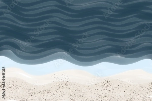 Obraz waves on the beach with textured watercolor
