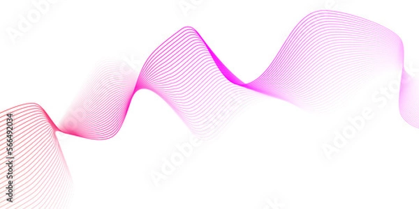Fototapeta Abstract purple and pink paper wave background and abstract gradiant and purple wave curve lines banner background design. Vector illustration. Modern template abstract design flowing particles wave.