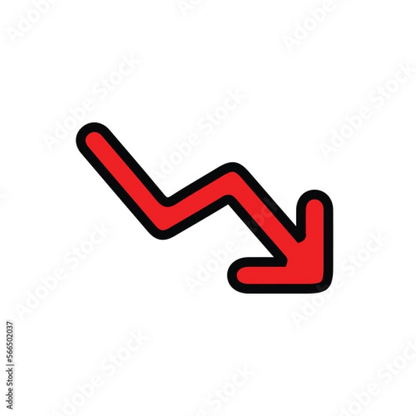 Fototapeta red arrow graph