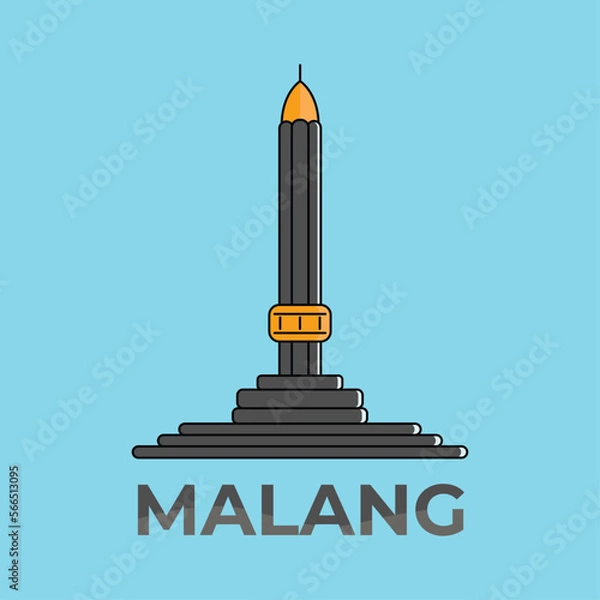 Obraz Tugu Malang or Malang City Hall Monument. One of the landmarks of Malang City which is located in front of the City Hall office.