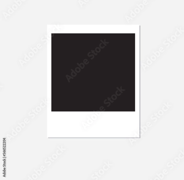 Fototapeta Polaroid card on a gray background. Design blank.