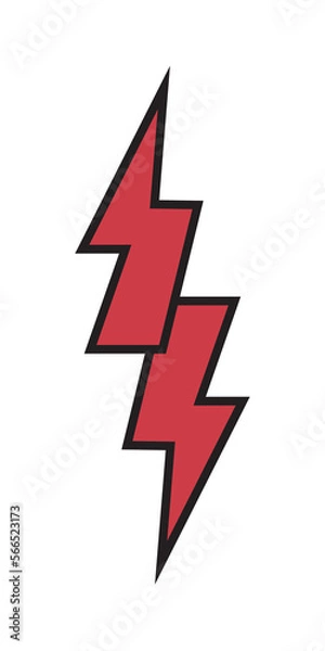 Obraz Thunder and bolt lighting flash icon, electric power symbol