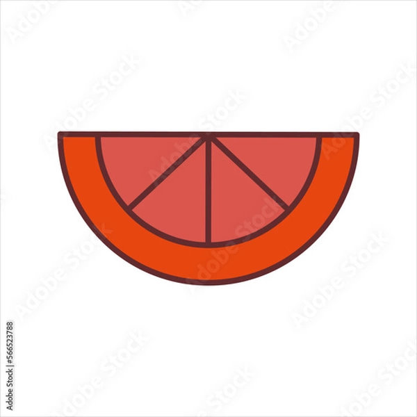 Obraz Funky, hipster sticker of orange in groovy style