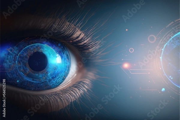 Fototapeta Eye, Cyber Eye, How Big Data Drives AI Business Innovation