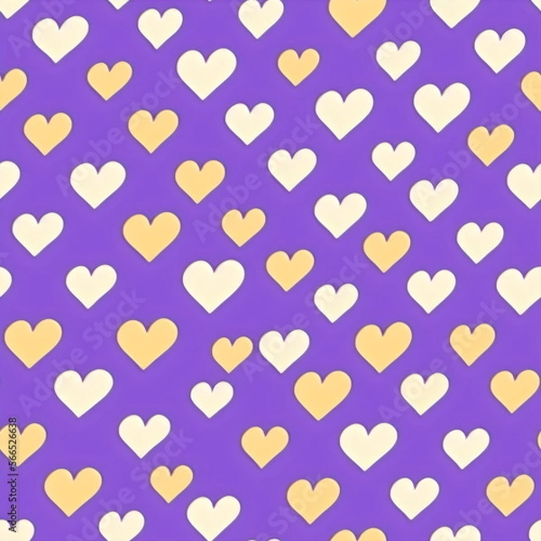 Fototapeta Small hearts on purple background, seamless hearts pattern, tileable Valentine texture asset, part of Hearts_Textures_Collection, Generative AI