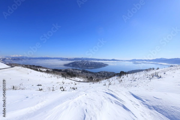 Obraz 霧氷が美しい冬の屈斜路湖