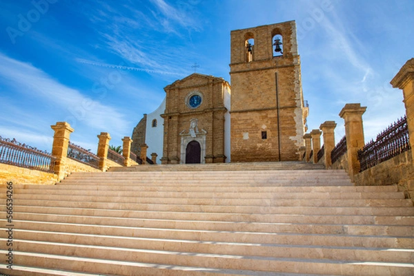 Obraz Staircase and facade of the Cathedral of Saint Gerlandof in Agrigento, Sicily
