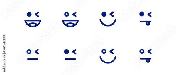 Fototapeta Wink emoji vector icon on white background. Happy and smiley icon in flat design - stock vector.