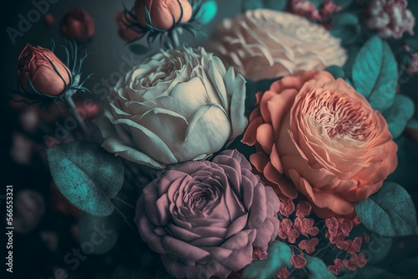 Fototapeta Love in Bloom - Generative AI