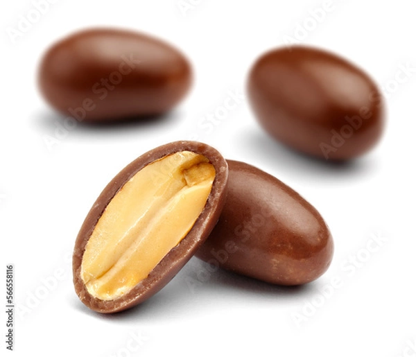 Obraz chocolate covered peanuts isolated