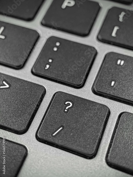 Fototapeta Black and white computer keyboard close up