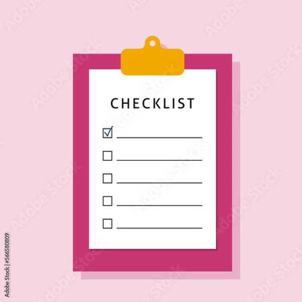 Obraz Checklist clipboard plan vector template