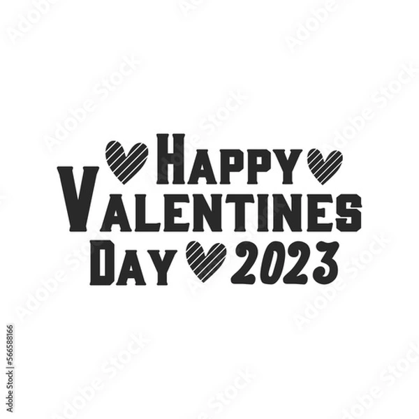 Fototapeta Happy valentine day 2023 black and white