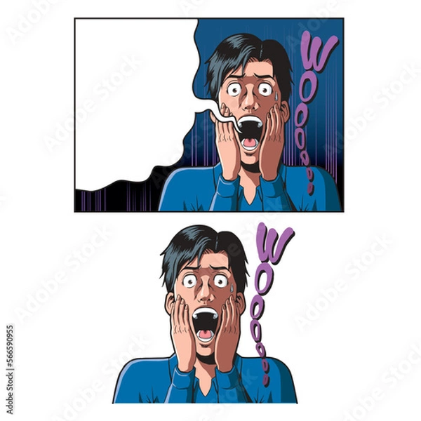 Obraz アメコミタッチの悲鳴を上げる男性