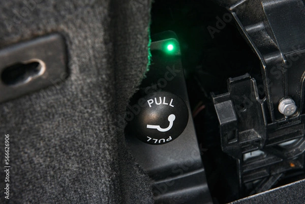 Fototapeta Hitch release button in Audi A6 (C7) 2016 year model.