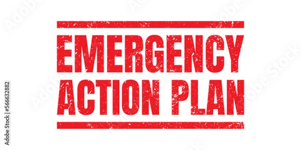 Obraz emergency Action Plan. Red Rubber Stamp. vector graphic