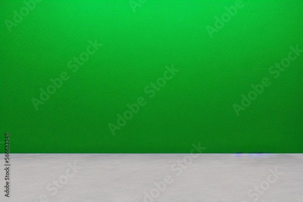 Fototapeta green wall chromakey and floor,Generative IA