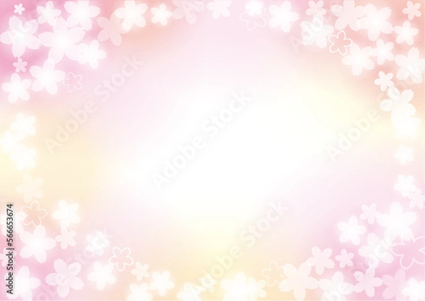 Fototapeta 華やかな桜吹雪　ピンク
