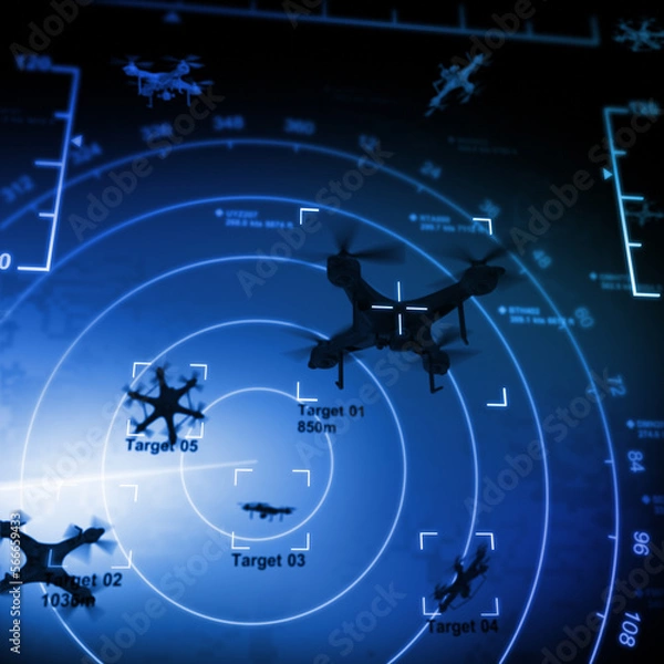 Fototapeta Radar and Drones