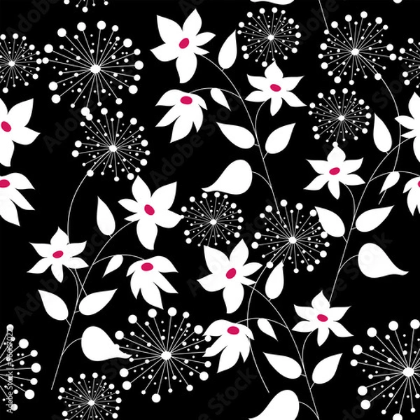 Obraz Graphically seamless pattern with flowers
